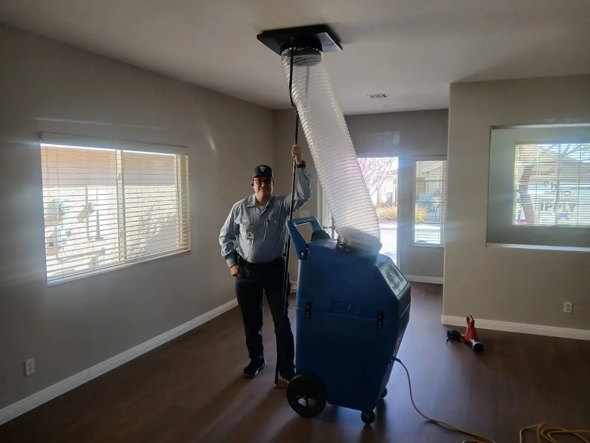 Professional Dryer Vent Cleaning work inside a Benson home